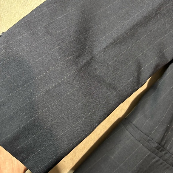 Brooks Brothers Men's Navy Blue Striped Blazer 48 Reg Brooksease 100% Wool USA - Picture 4 of 12